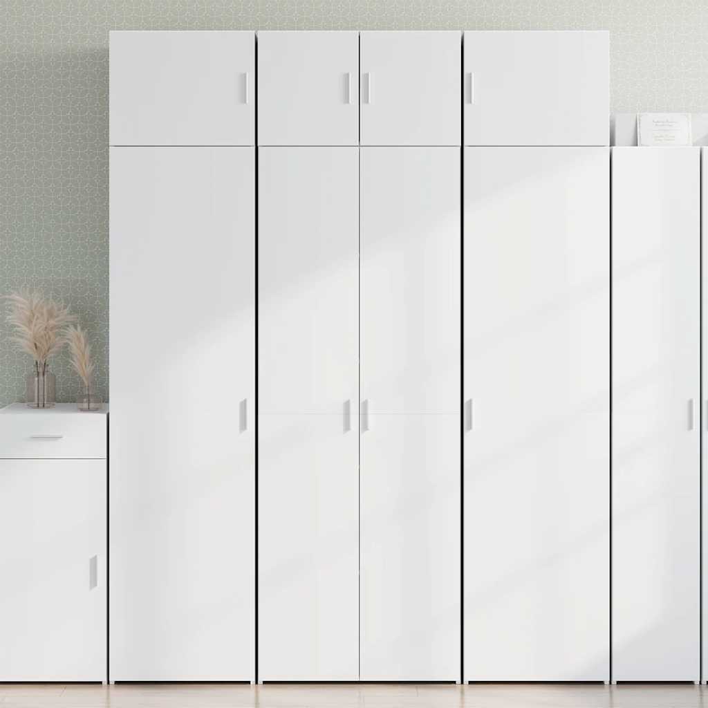 opbevaringsskab 70x42,5x225 cm konstrueret træ hvid
