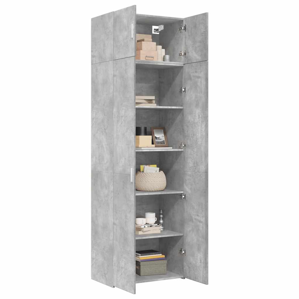 skab 70x42,5x225 cm smalt konstrueret træ betongrå