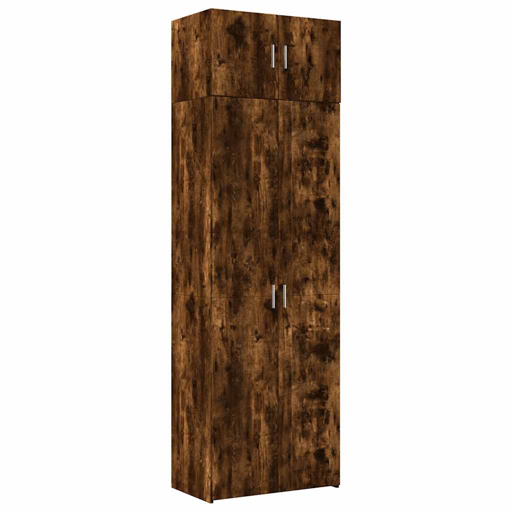 skab 70x42,5x225 cm konstrueret træ røget egetræsfarve