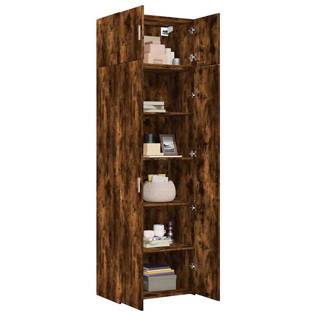 skab 70x42,5x225 cm konstrueret træ røget egetræsfarve