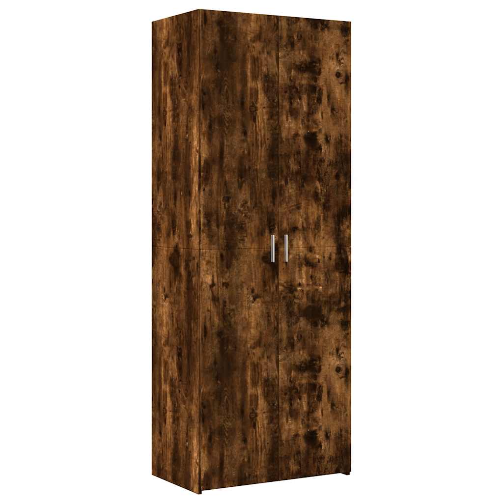 skab 70x42,5x225 cm konstrueret træ røget egetræsfarve