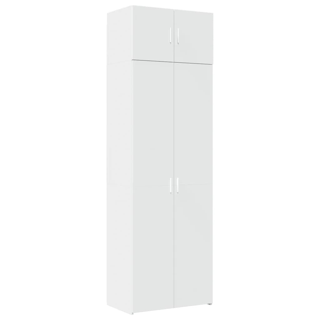 opbevaringsskab 70x42,5x225 cm konstrueret træ hvid