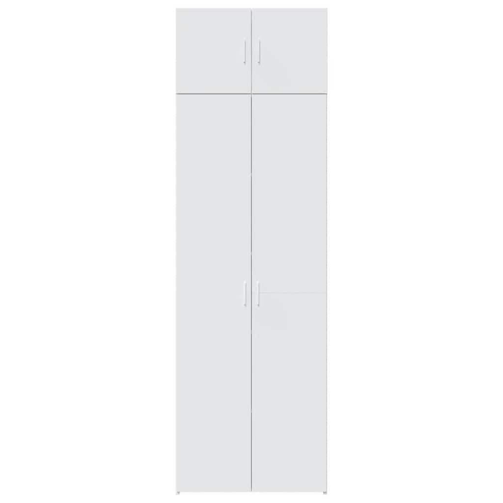 opbevaringsskab 70x42,5x225 cm konstrueret træ hvid