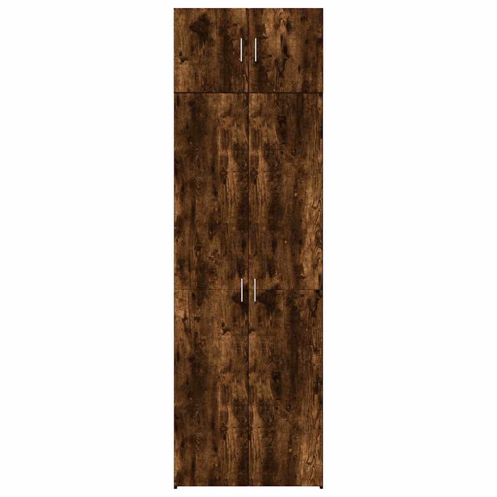 skab 70x42,5x225 cm konstrueret træ røget egetræsfarve