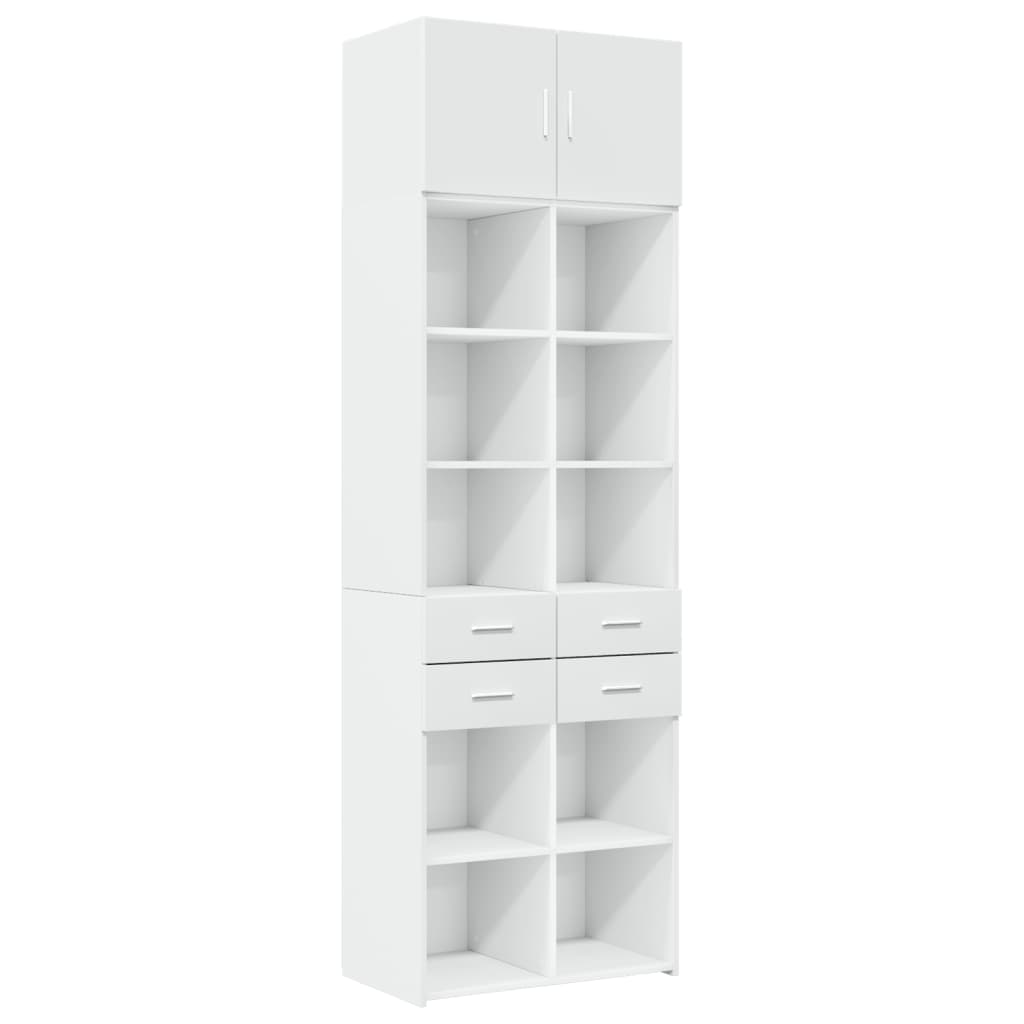 opbevaringsskab 70x42,5x225 cm konstrueret træ hvid