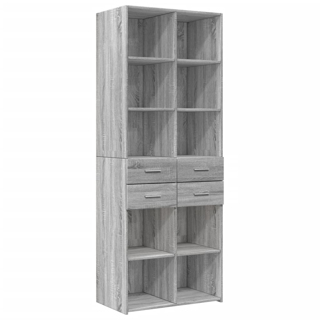 skab 70x42,5x225 cm konstrueret træ grå sonoma-eg