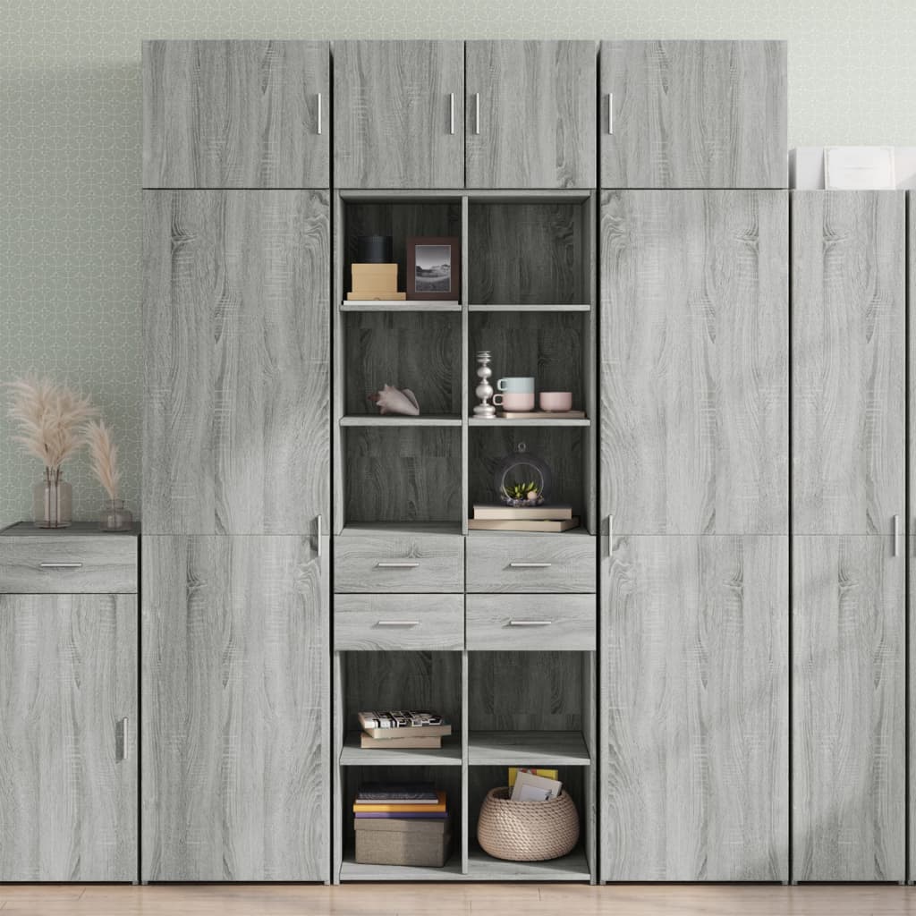 skab 70x42,5x225 cm konstrueret træ grå sonoma-eg