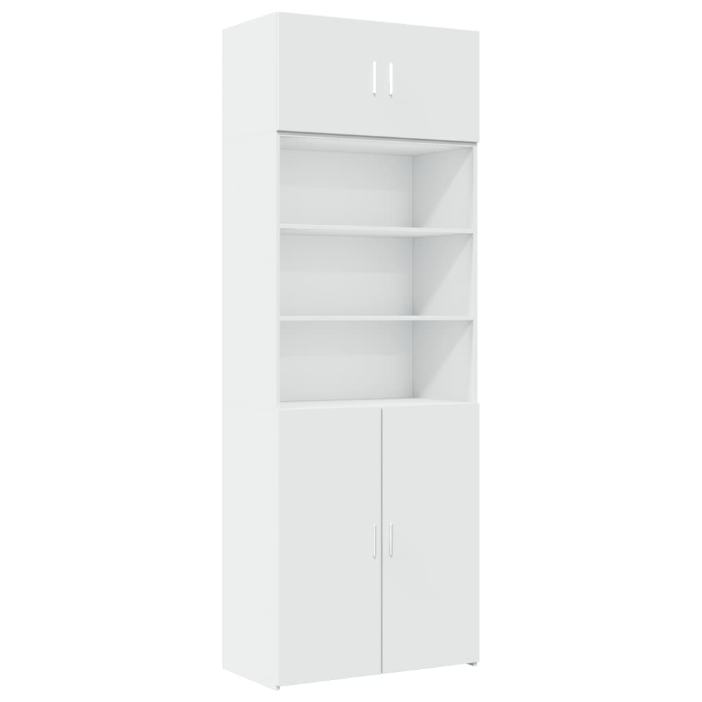 opbevaringsskab 80x42,5x225 cm konstrueret træ hvid