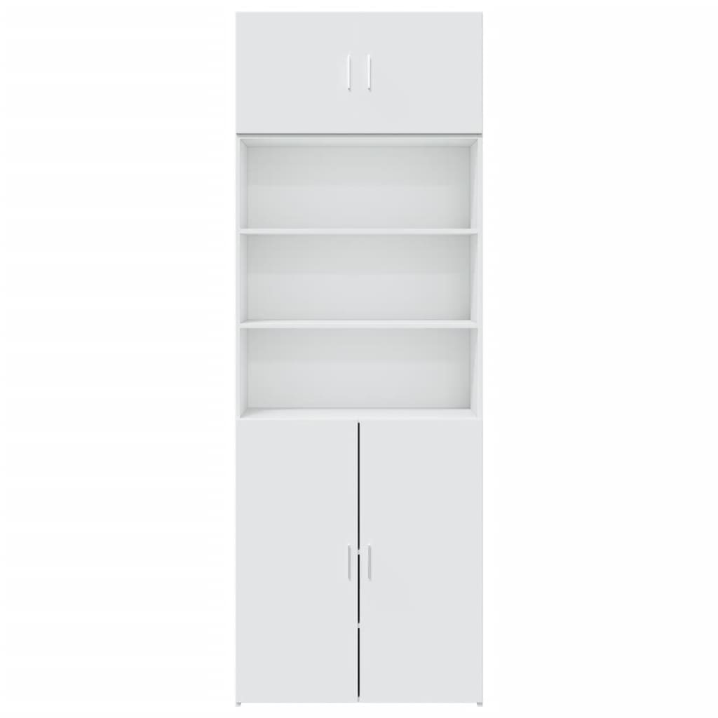 opbevaringsskab 80x42,5x225 cm konstrueret træ hvid