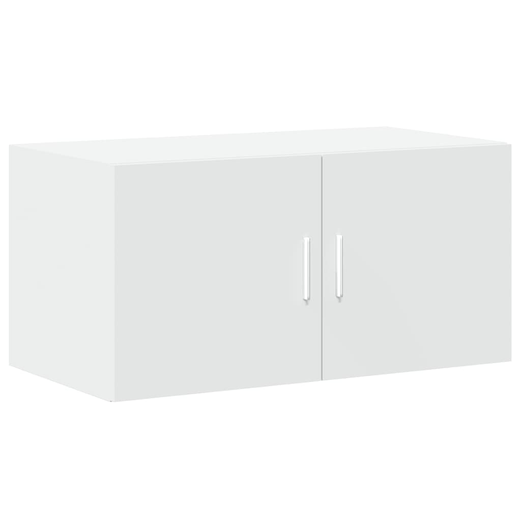 opbevaringsskab 80x42,5x225 cm konstrueret træ hvid