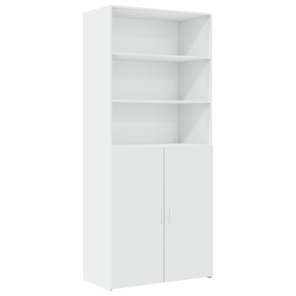 opbevaringsskab 80x42,5x225 cm konstrueret træ hvid