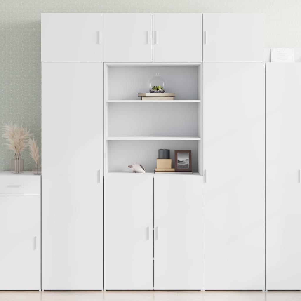 opbevaringsskab 80x42,5x225 cm konstrueret træ hvid