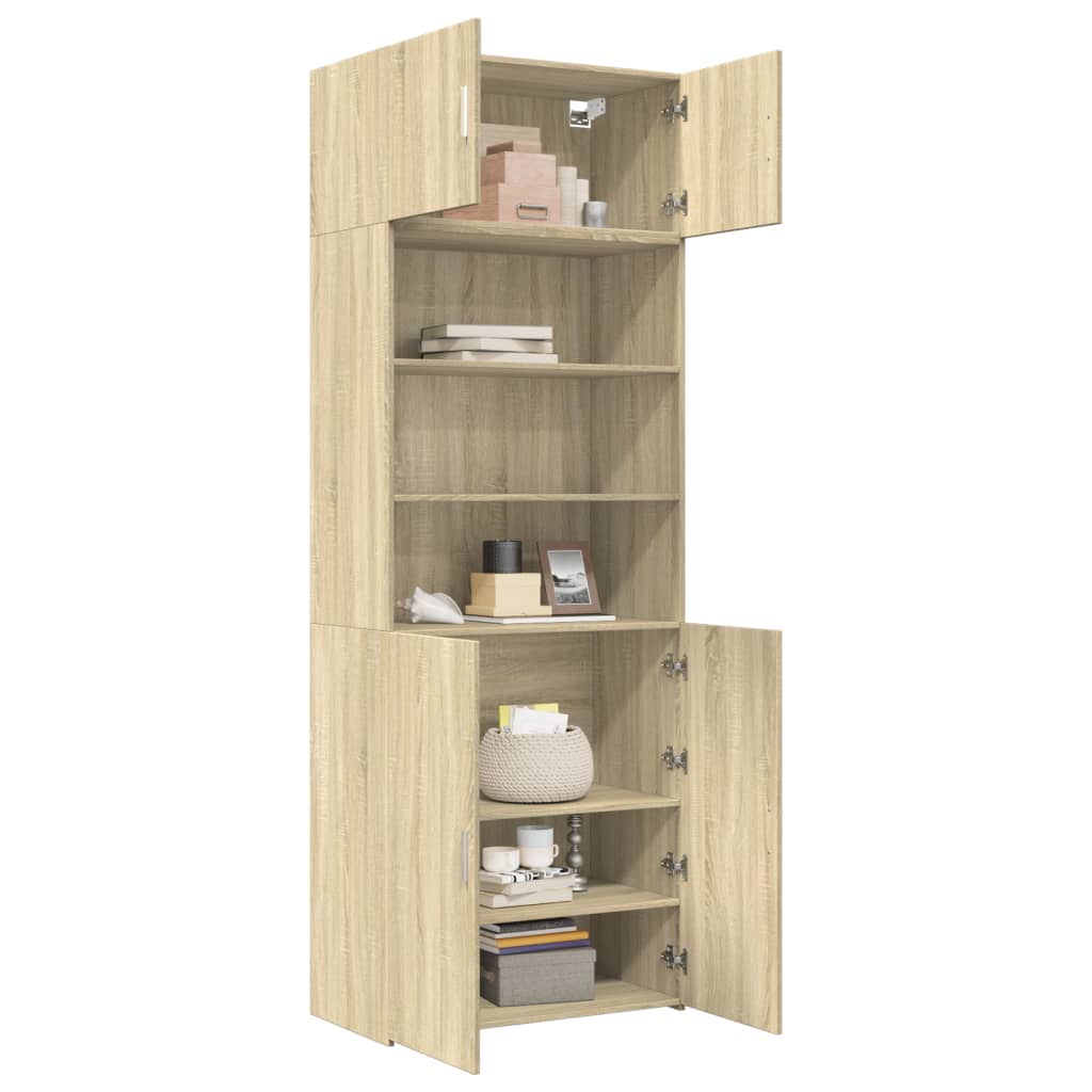 skab 80x42,5x225 cm konstrueret træ sonoma-eg