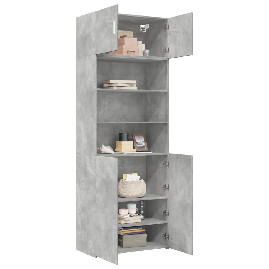 skab 80x42,5x225 cm konstrueret træ betongrå