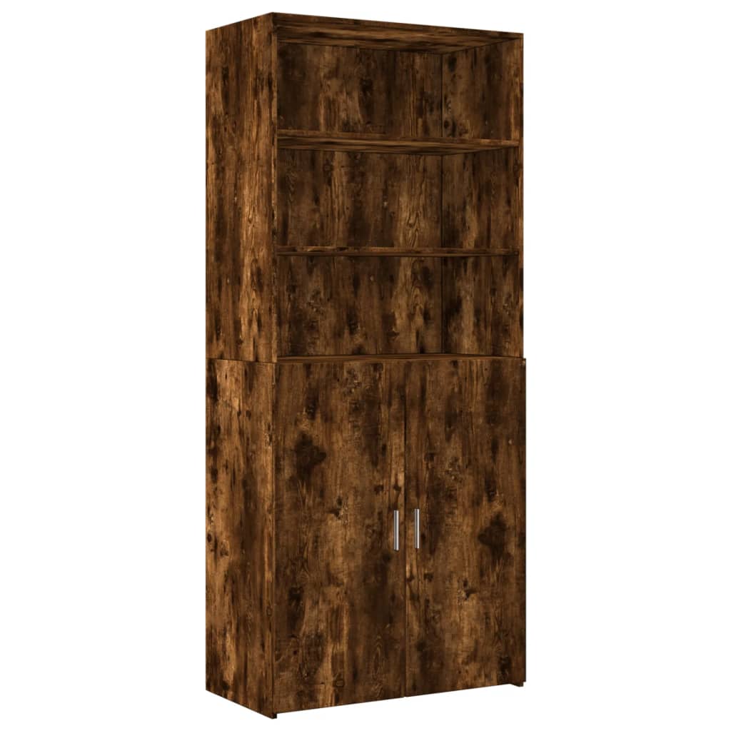 skab 80x42,5x225 cm konstrueret træ røget egetræsfarve