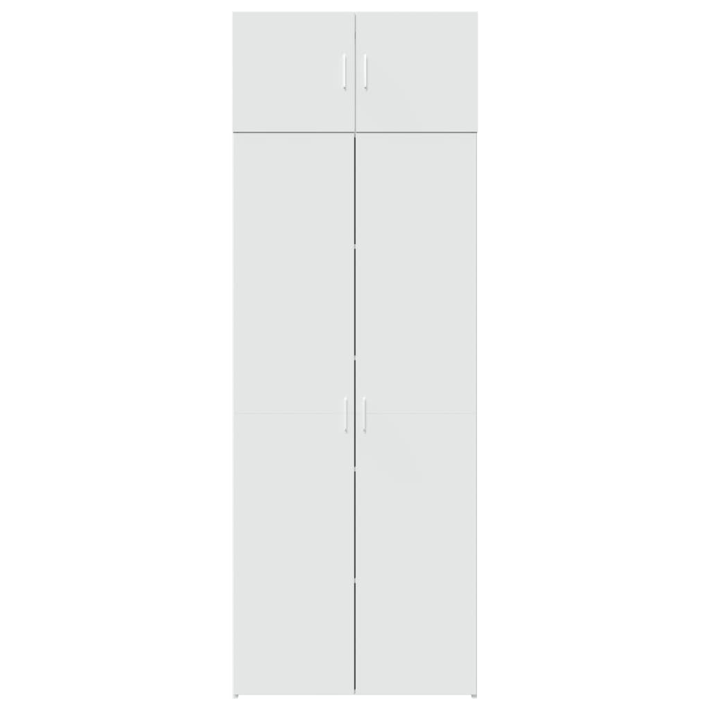 opbevaringsskab 80x42,5x225 cm konstrueret træ hvid