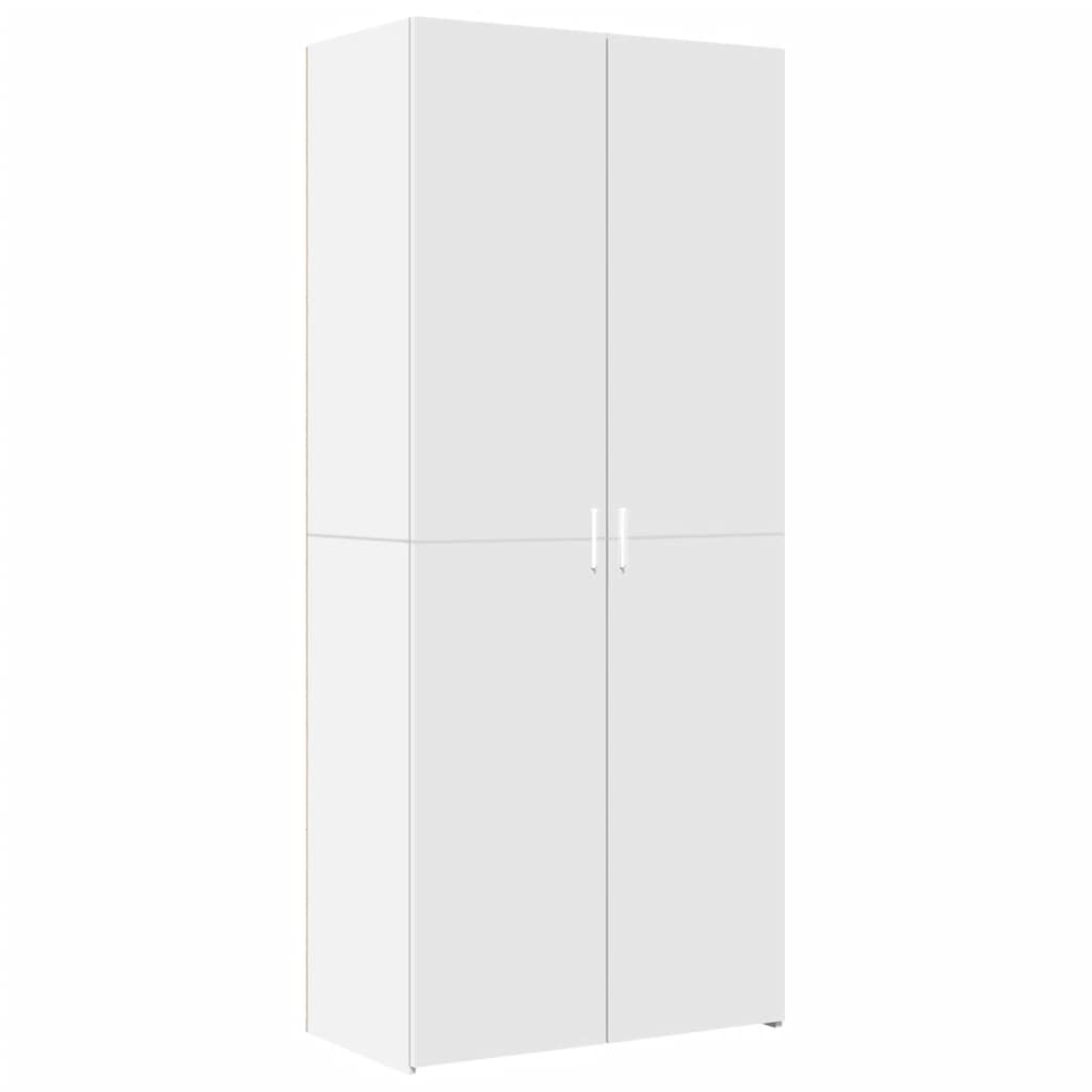 opbevaringsskab 80x42,5x225 cm konstrueret træ hvid