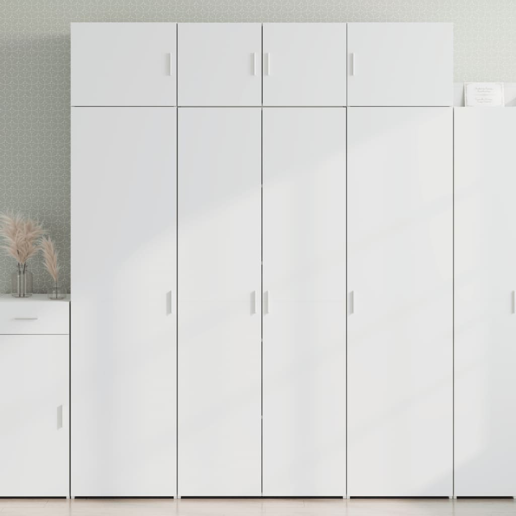 opbevaringsskab 80x42,5x225 cm konstrueret træ hvid