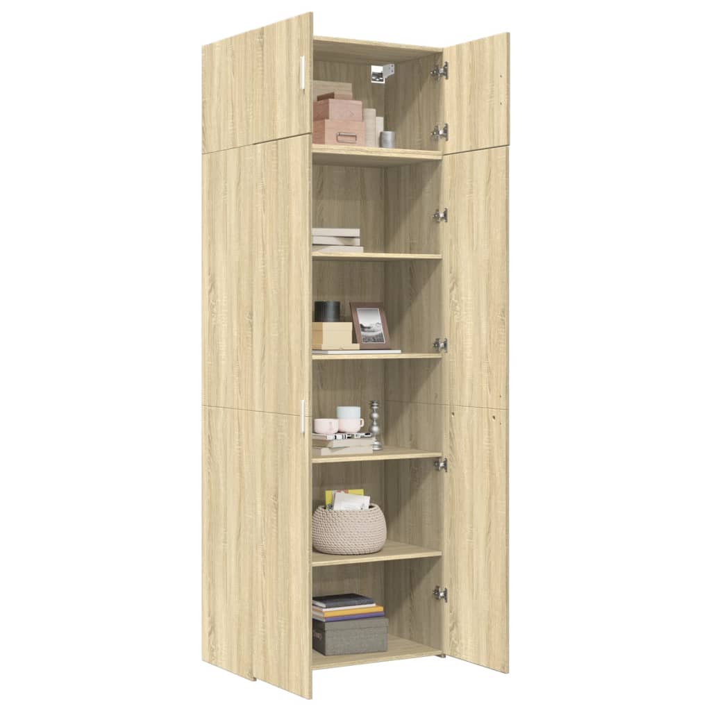 skab 80x42,5x225 cm konstrueret træ sonoma-eg