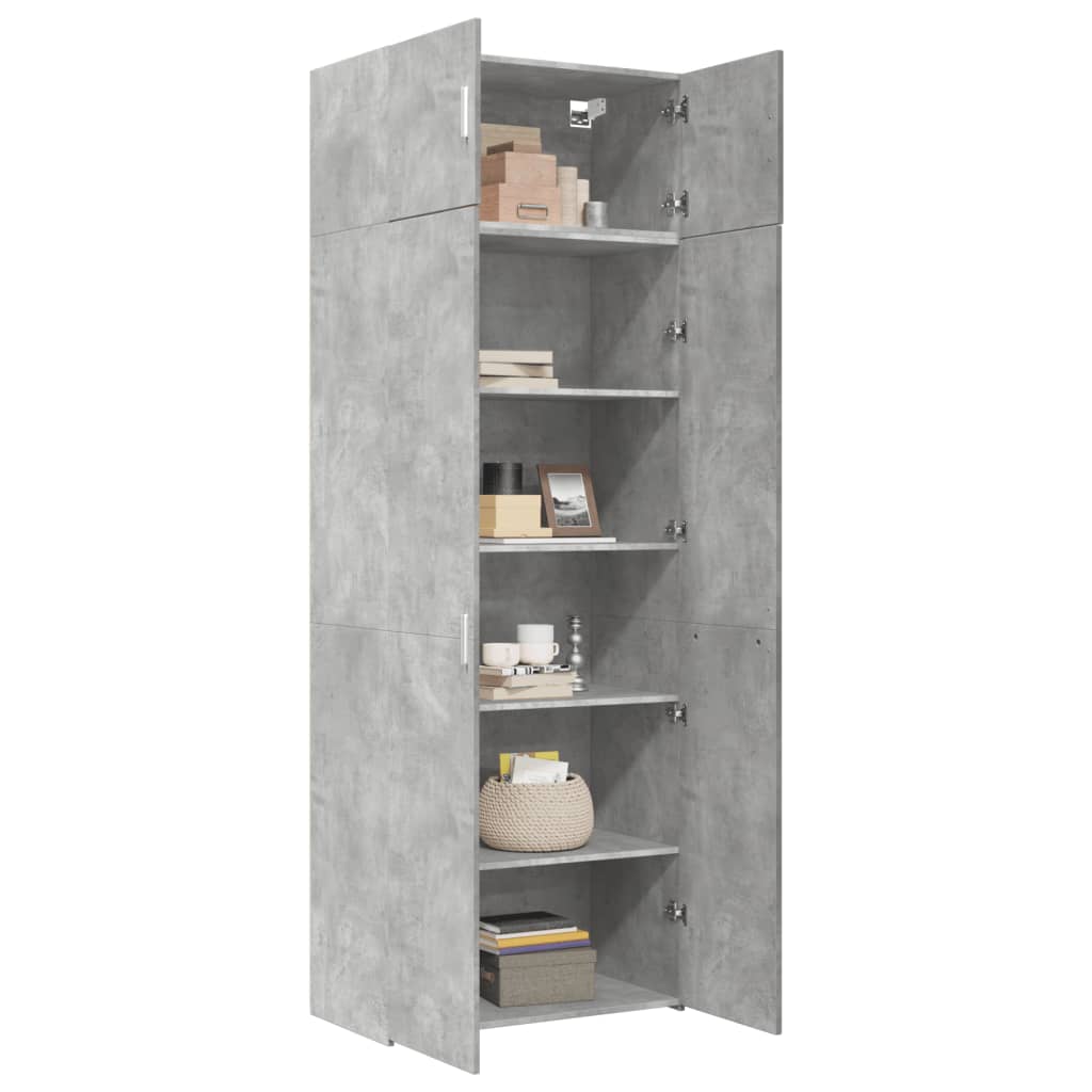 skab 80x42,5x225 cm konstrueret træ betongrå