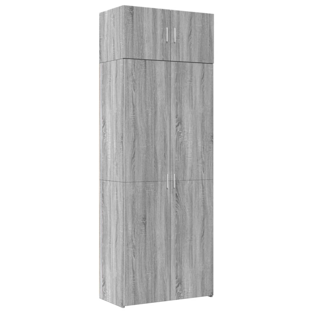 skab 80x42,5x225 cm konstrueret træ grå sonoma-eg