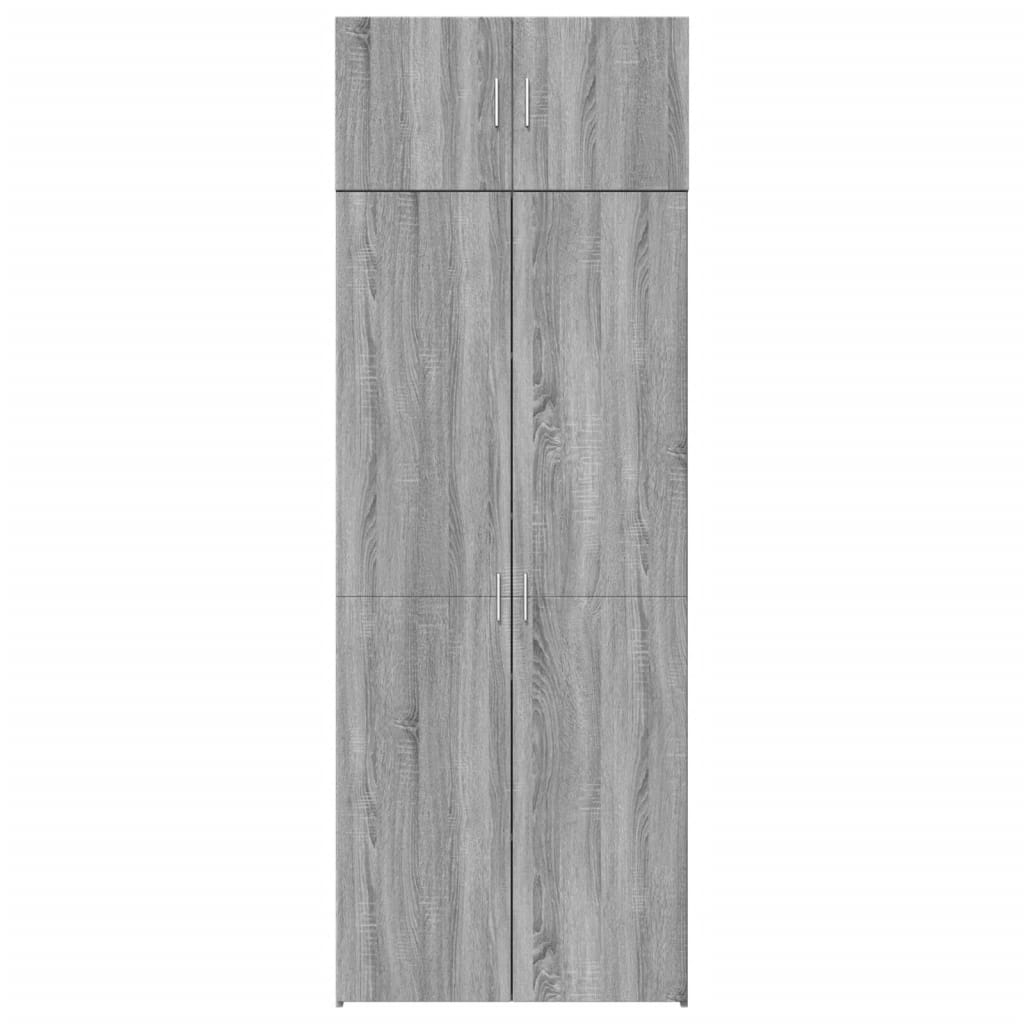 skab 80x42,5x225 cm konstrueret træ grå sonoma-eg