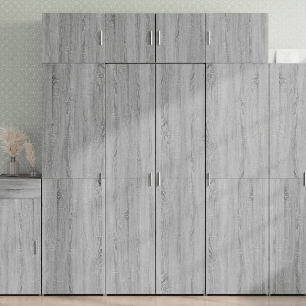 skab 80x42,5x225 cm konstrueret træ grå sonoma-eg