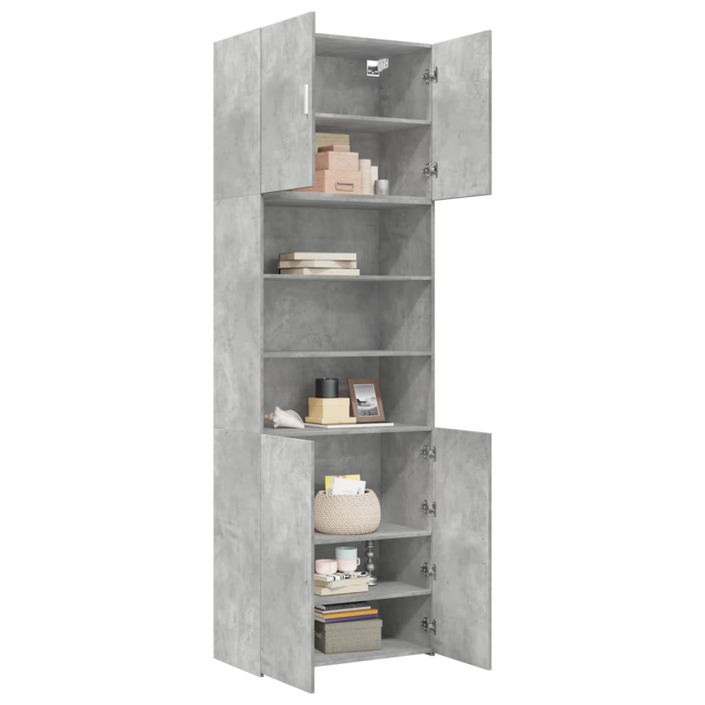 skab 80x42,5x249 cm konstrueret træ betongrå