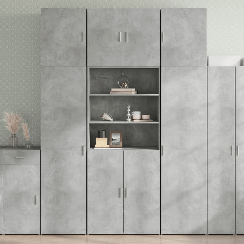 skab 80x42,5x249 cm konstrueret træ betongrå