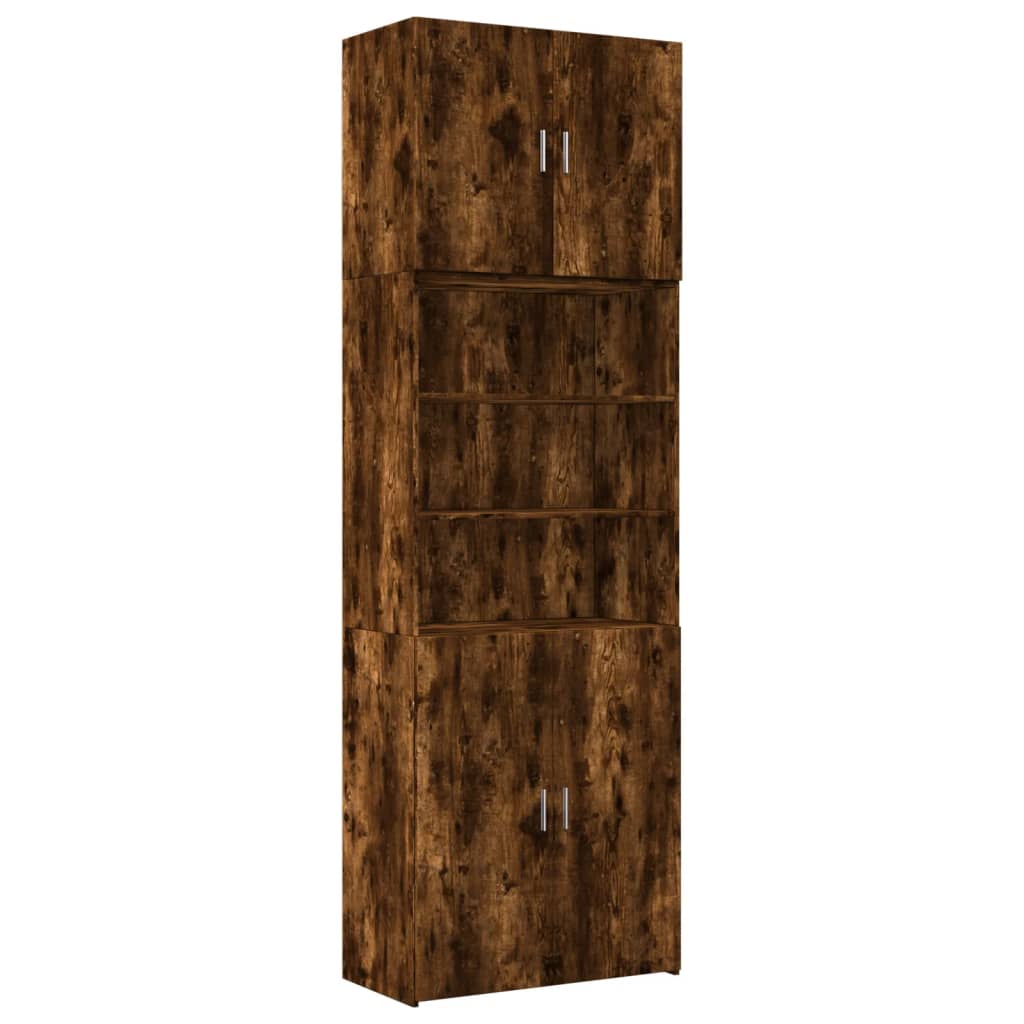 skab 80x42,5x249 cm konstrueret træ røget egetræsfarve