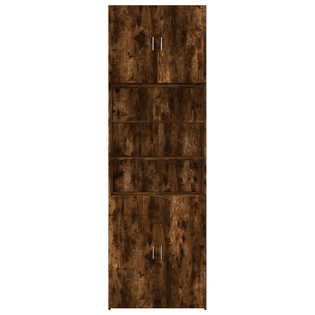 skab 80x42,5x249 cm konstrueret træ røget egetræsfarve