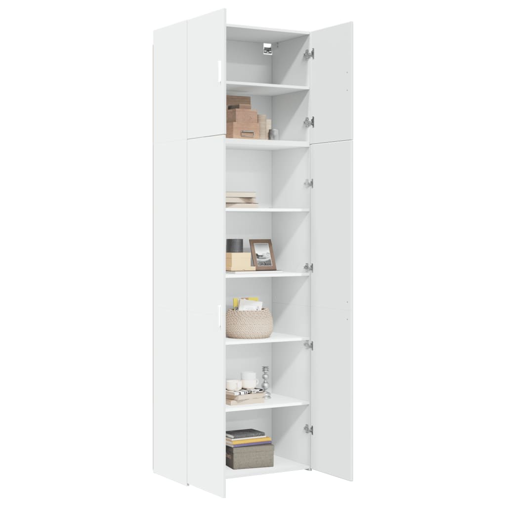 skab 80x42,5x249 cm konstrueret træ hvid