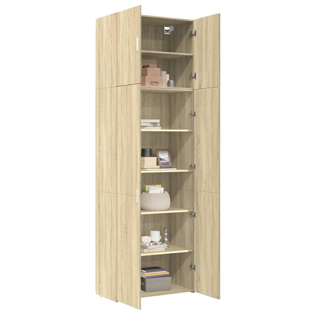 skab 80x42,5x249 cm konstrueret træ sonoma-eg