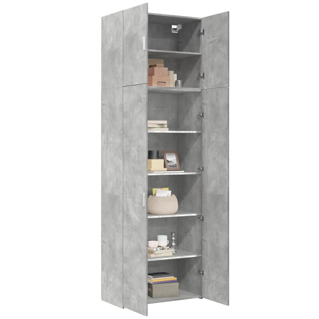 skab 80x42,5x249 cm konstrueret træ betongrå