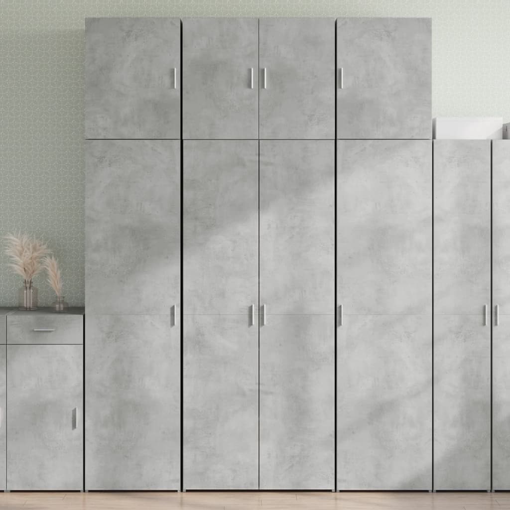 skab 80x42,5x249 cm konstrueret træ betongrå