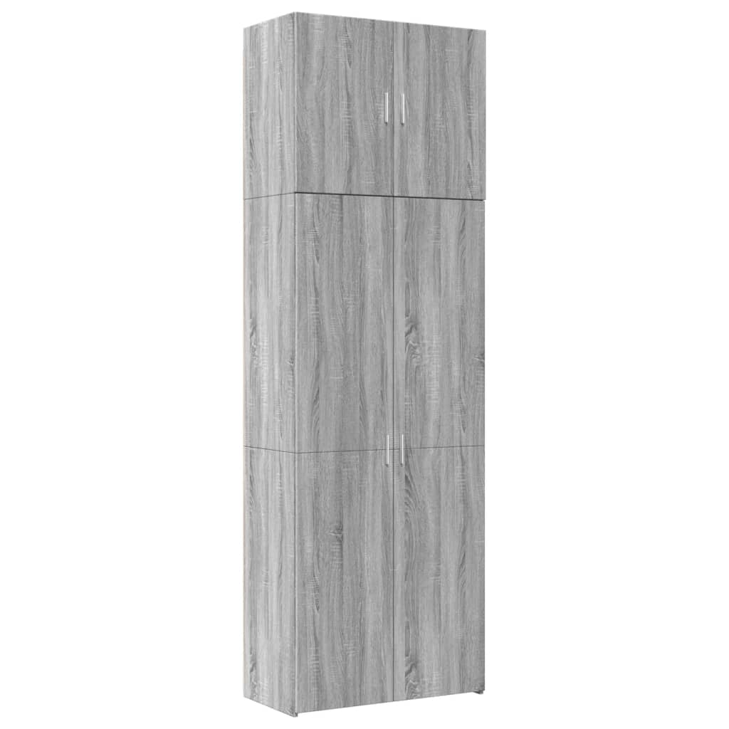 skab 80x42,5x249 cm konstrueret træ grå sonoma-eg