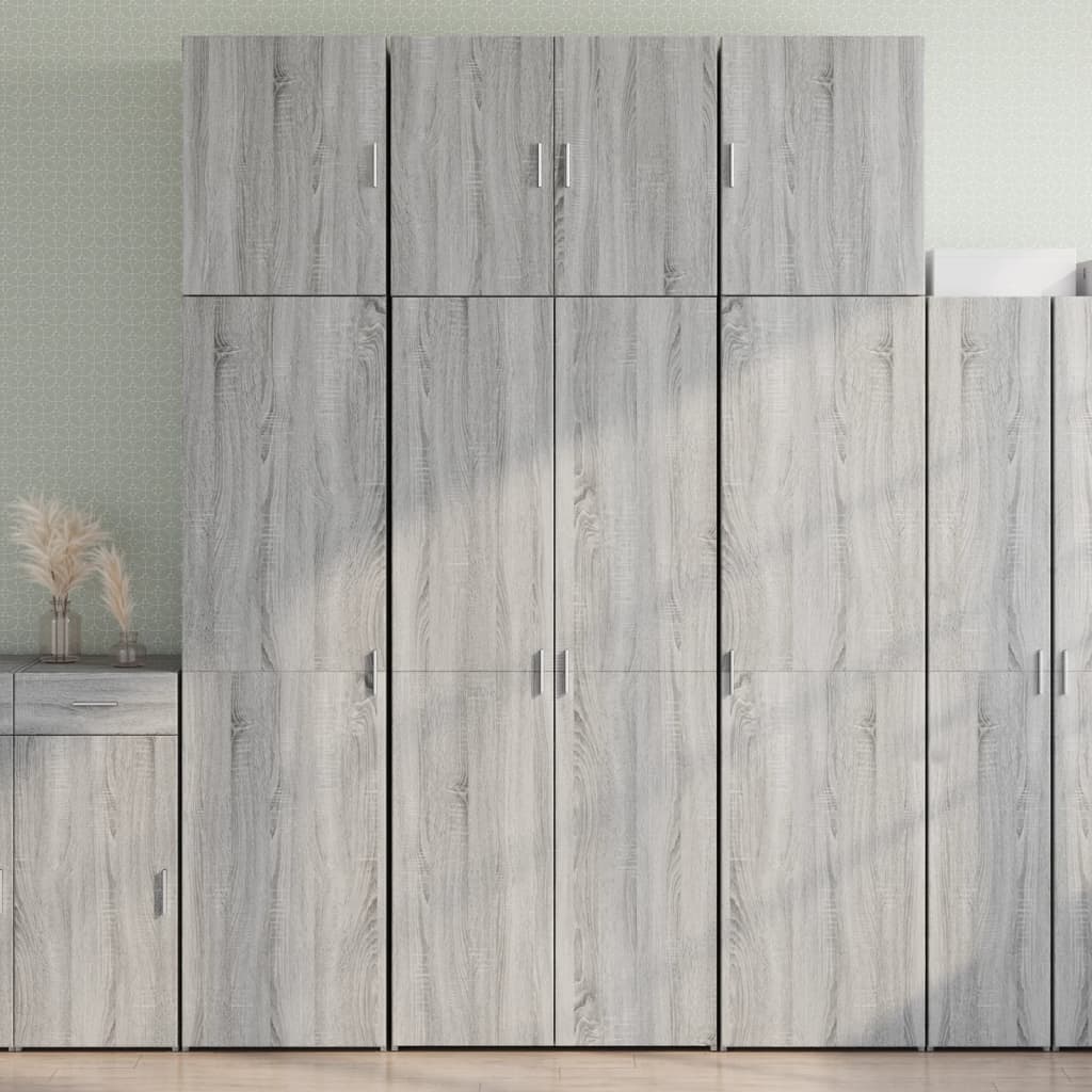 skab 80x42,5x249 cm konstrueret træ grå sonoma-eg