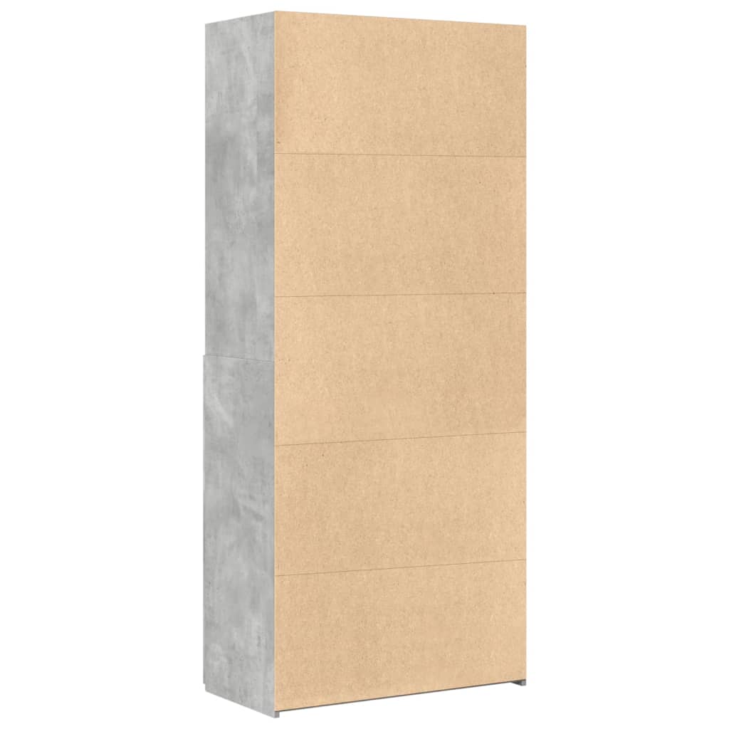 skab 80x42,5x185 cm konstrueret træ betongrå