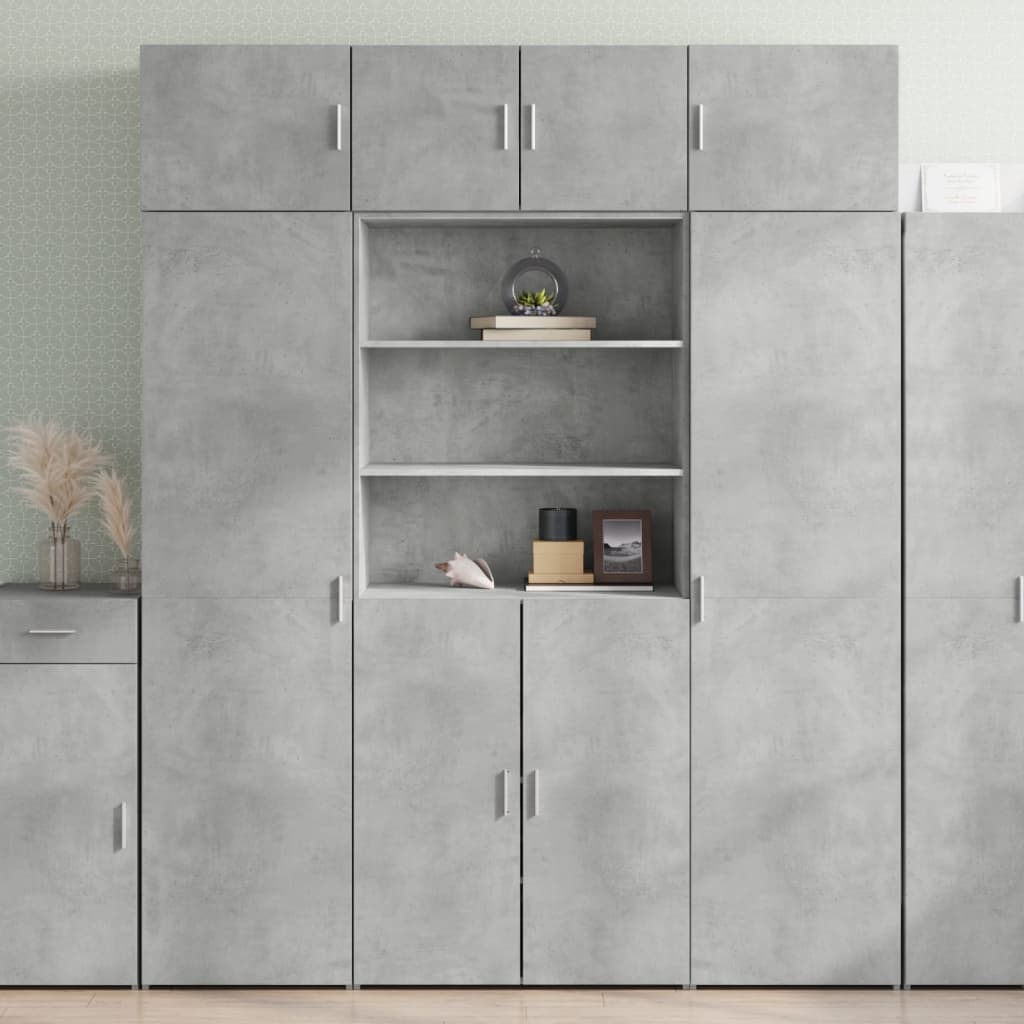 skab 80x42,5x185 cm konstrueret træ betongrå