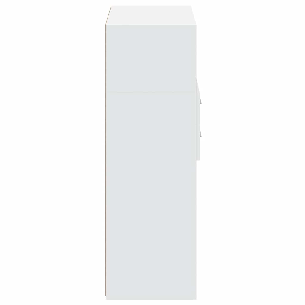 reol 80x42,5x124 cm konstrueret træ hvid