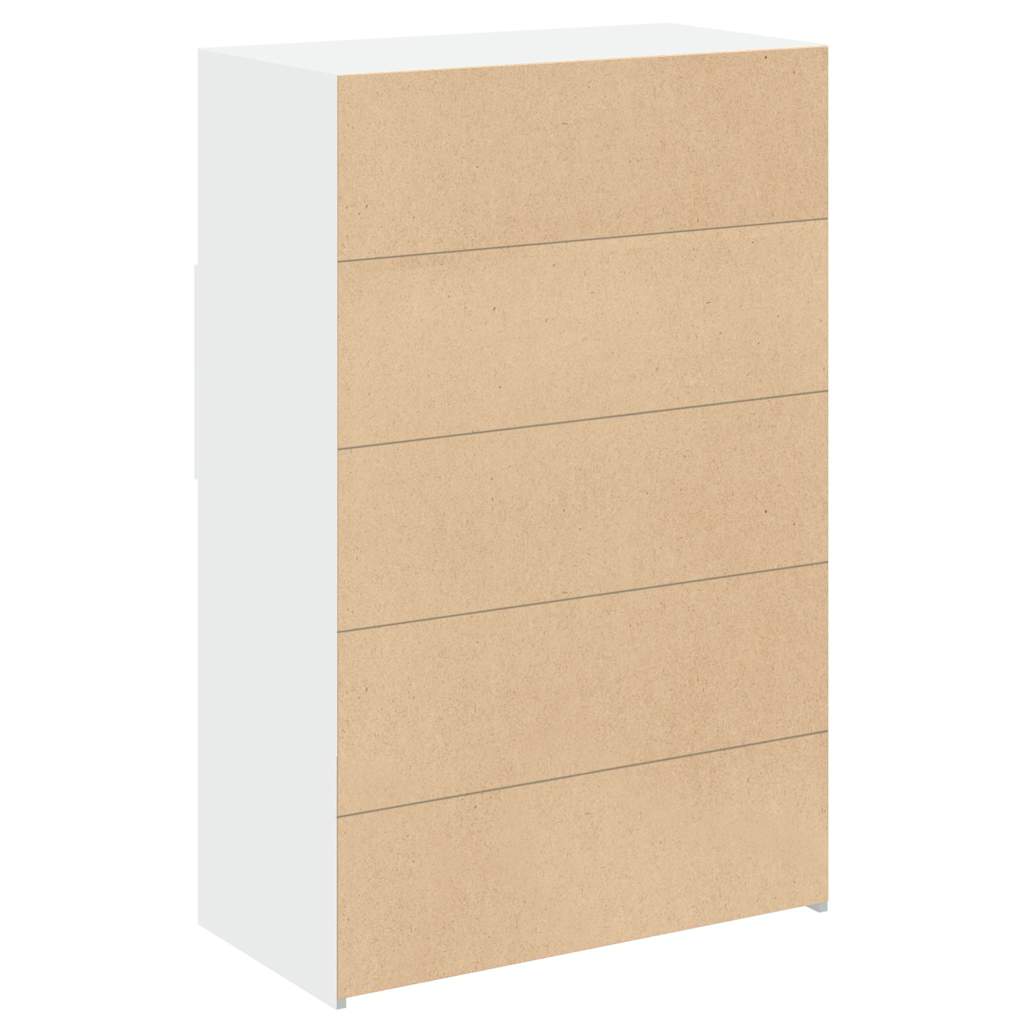 reol 80x42,5x124 cm konstrueret træ hvid