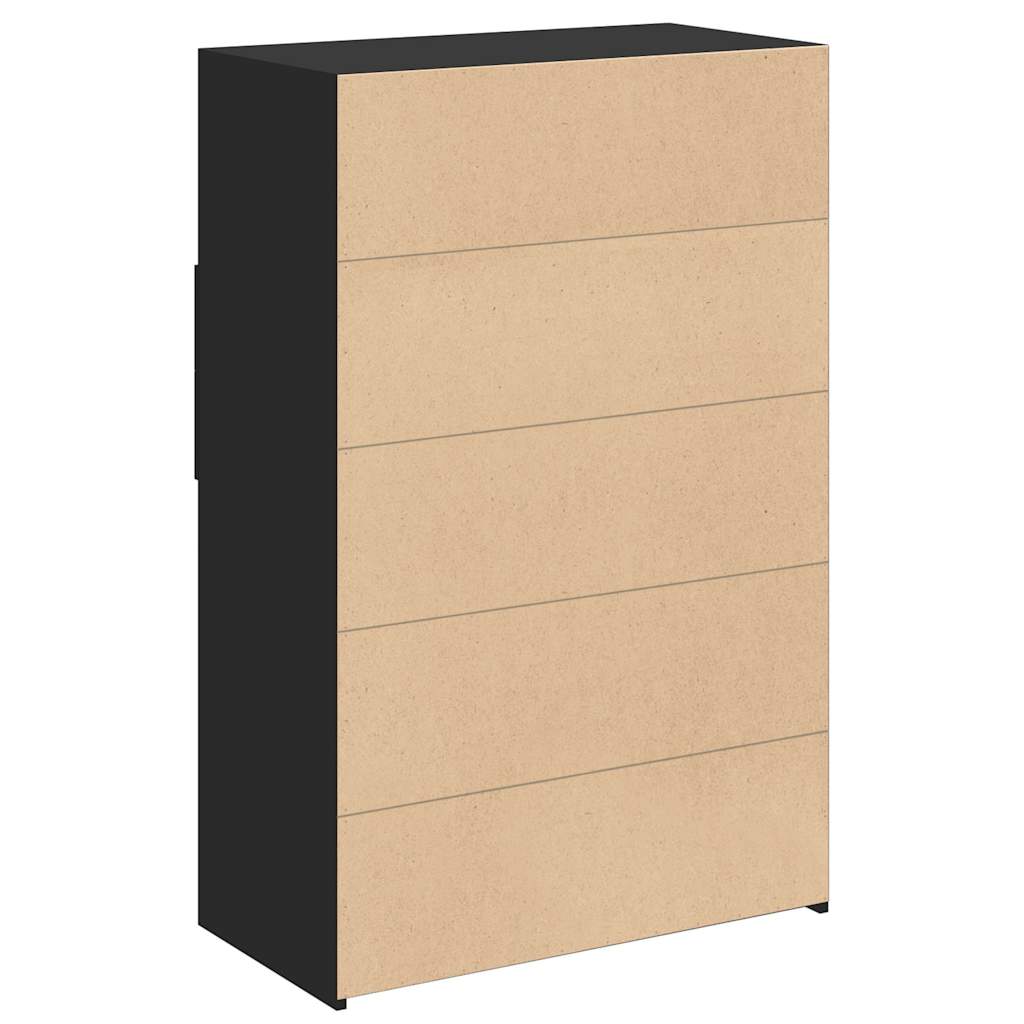 reol 80x42,5x124 cm konstrueret træ sort