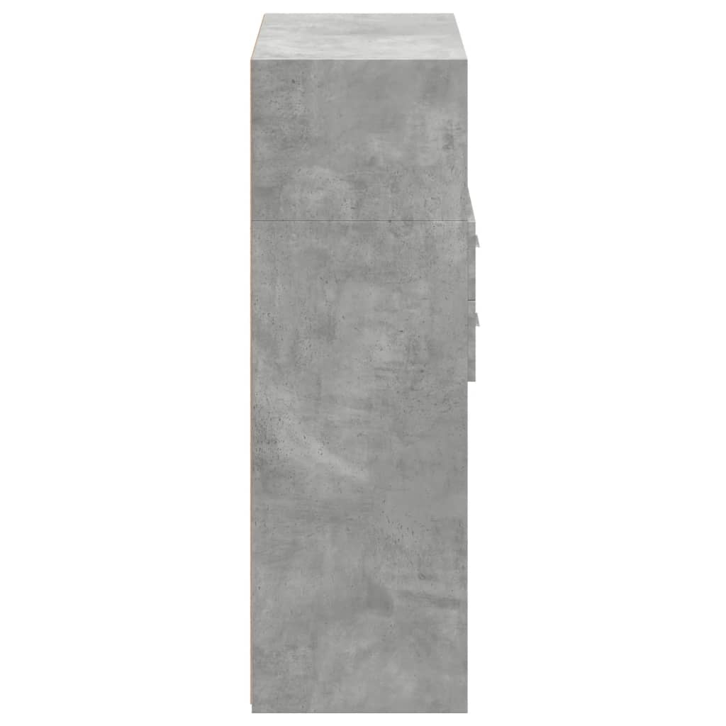 reol 80x42,5x124 cm konstrueret træ betongrå