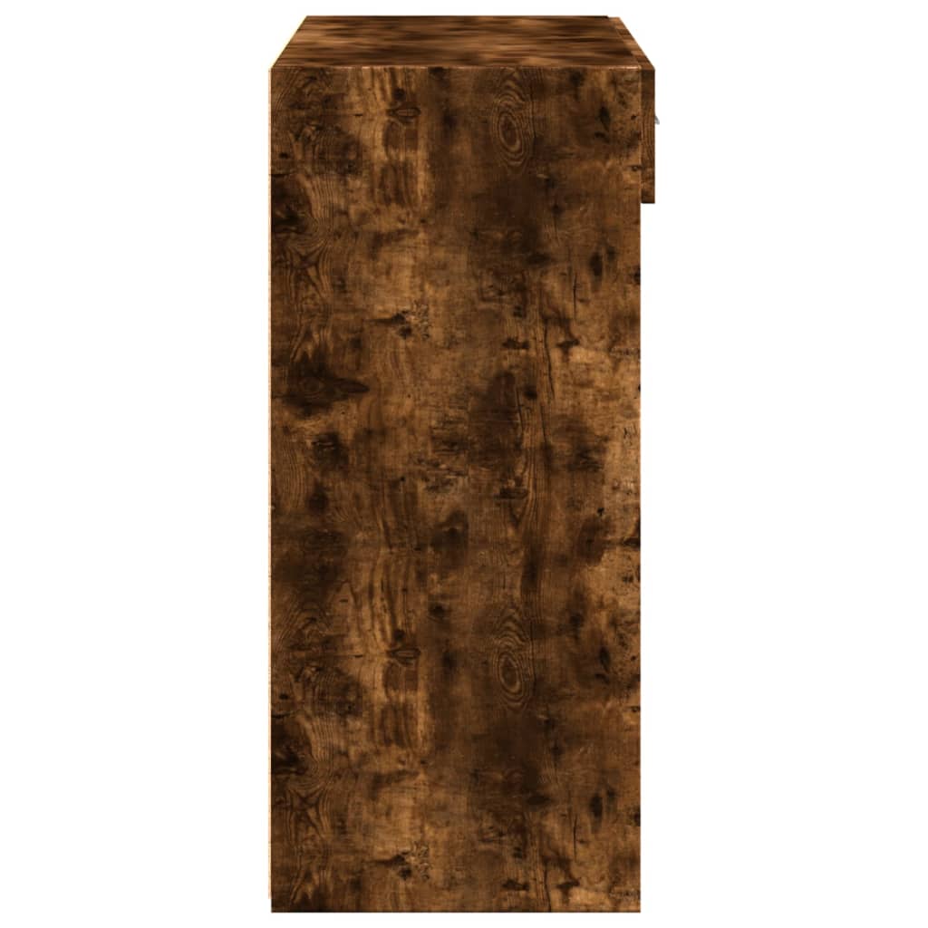 reol 80x42,5x124 cm konstrueret træ røget egetræsfarve