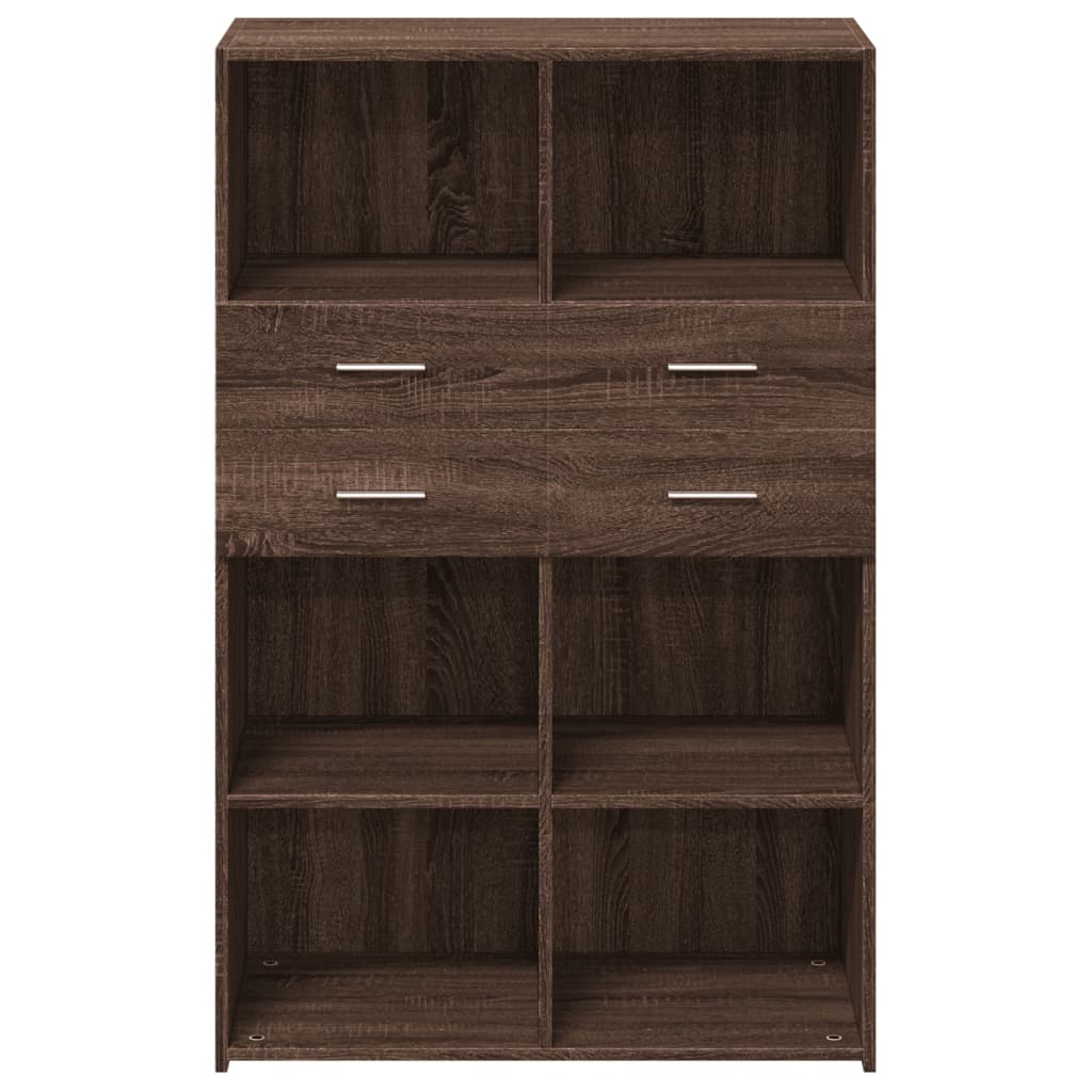 reol 80x42,5x124 cm konstrueret træ brun egetræsfarve