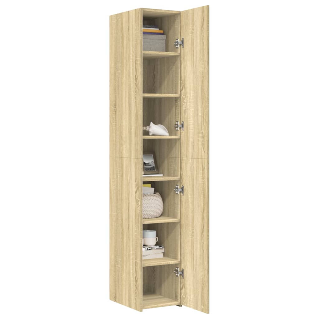 reol 30x42,5x185 cm konstrueret træ sonoma-eg
