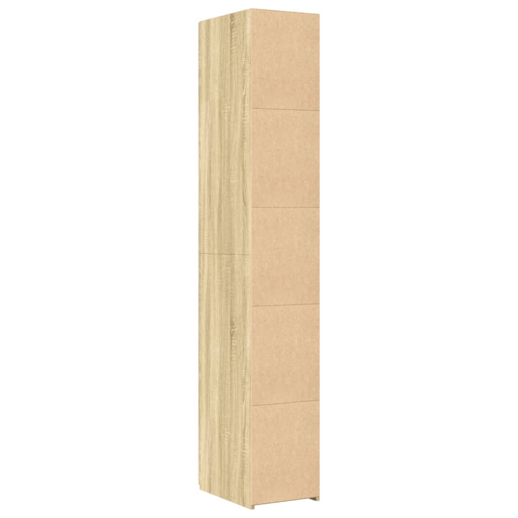 reol 30x42,5x185 cm konstrueret træ sonoma-eg