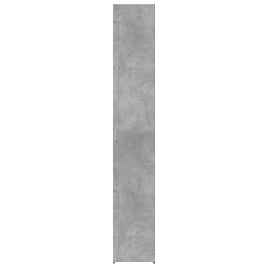 reol 30x42,5x185 cm konstrueret træ betongrå