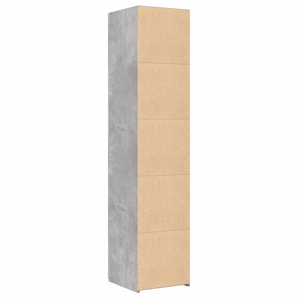 højskab 40x42,5x185 cm konstrueret træ betongrå