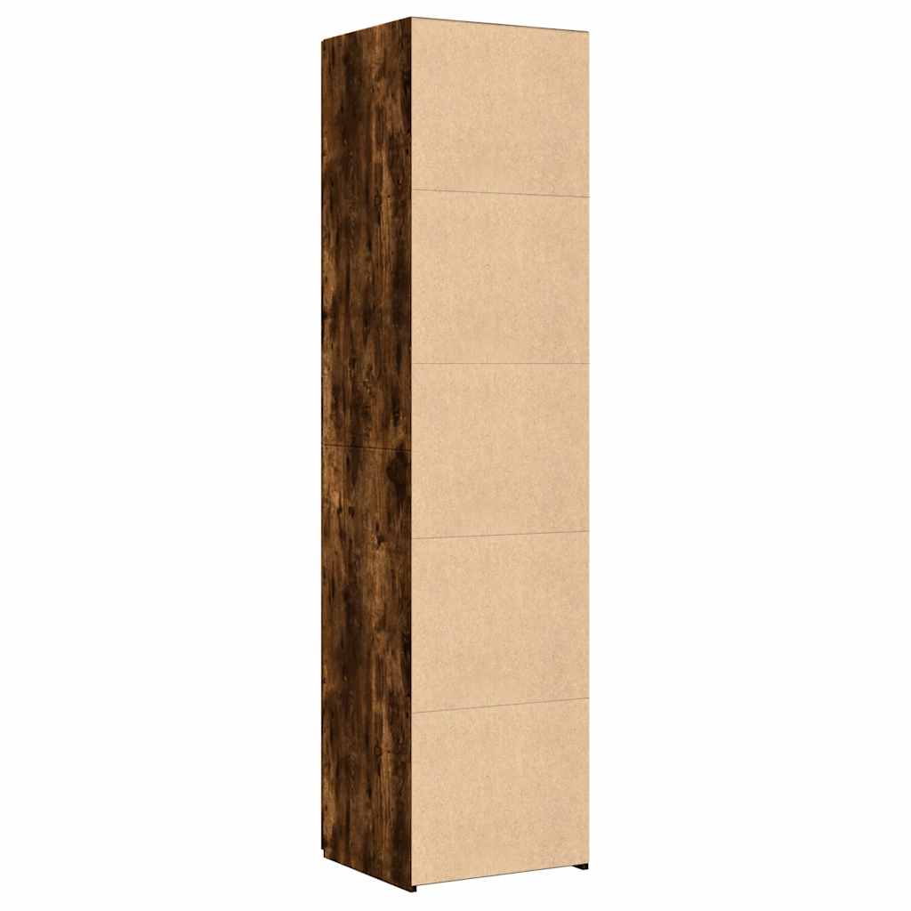 højskab 40x42,5x185 cm konstrueret træ røget egetræsfarve